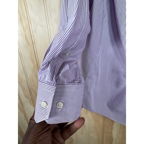 Emanuel Ungaro Purple Striped Men's Shirt size 15.5 Medium Cotton Casual - Picture 4 of 7